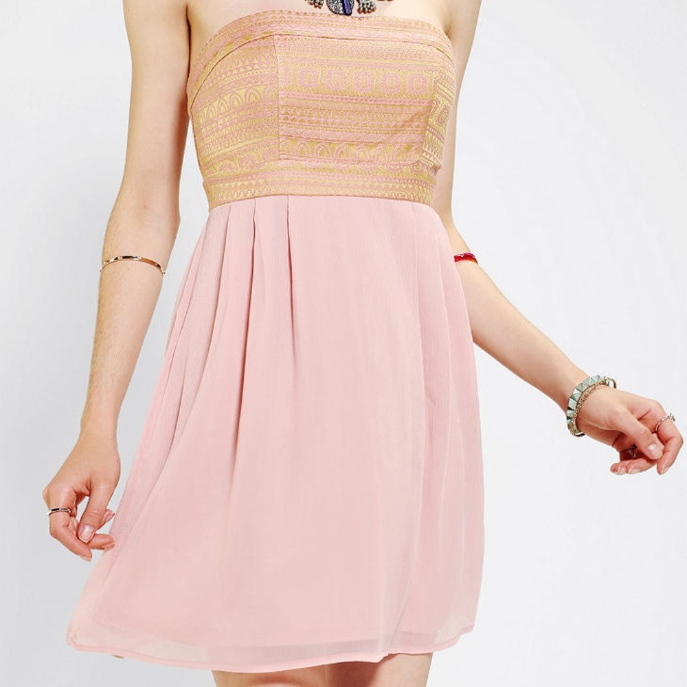 PINS & NEEDLES Sedona Strapless Chiffon Dress-Sz S